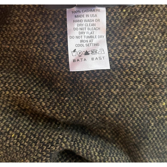 Baja East 100% Cashmere Cardigan Sweater Open Front XXL Thriving Black Brown - Picture 5 of 7